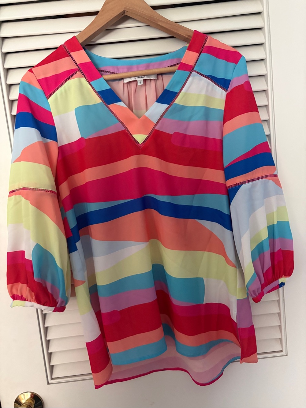CROSBY by Mollie Burch Multicolor Striped V-Neck Tunic